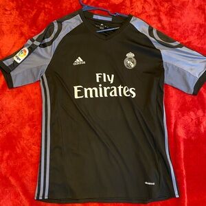 Real Madrid Kroos # 8 Black and blue Soccer Jersey